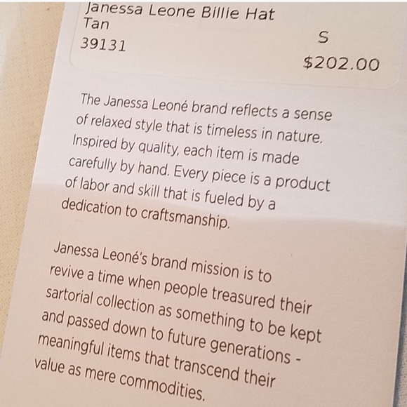 Janessa Leone Billie Hat in Camel Sz Small - Picture 8 of 8